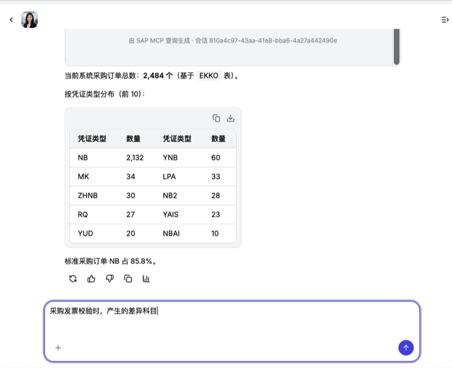 BowiAI SAP 助手业务数据查询界面